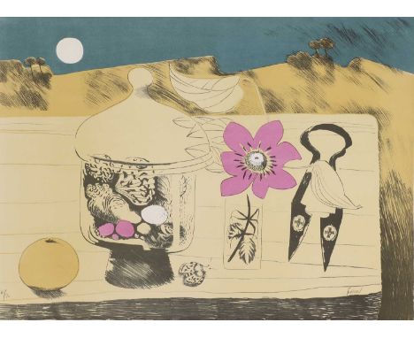 ▴ Mary Fedden RA (1915-2012)'Pot of Shells'lithograph in colours, 1971, signed 'Fedden' in pencil l.r., numbered '41/70' l.l.