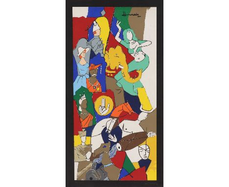 Maqbool Fida Husain (Indian, 1915-2011)'British Raj'serigraph in colours, signed 'Husain' in pencil l.r., numbered '100/300' 