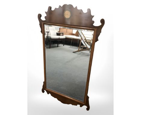 A Chippendale style mahogany mirror, 58 cm x 99 cm.