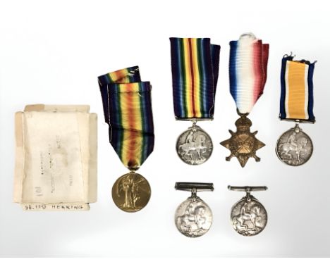 A group of First World War medals to include 1914-15 Star, Victory Medal and four silver George V medals.  CONDITION REPORT: 