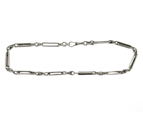 A Victorian silver Albert chain, length 39 cm. CONDITION REPORT: 29.4g.
