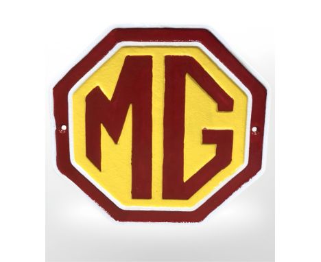 An MG cast wall plaque.