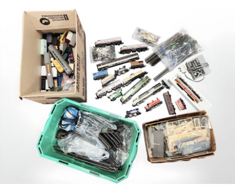 A group of model railway items to include Hornby Euro Star electric train set, Intercity 225 electric train set, quantity of 