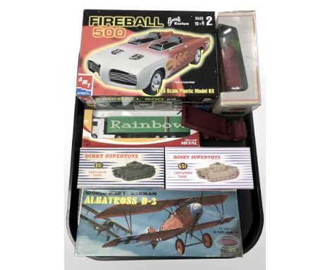 A Dinky Super Toys Centurion tank model 651, together with further die cast vehicles, First Edition bus, etc. 