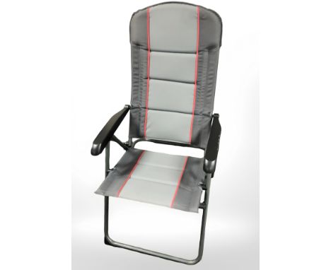 An aluminium folding step ladder and a folding garden chair. (2) 