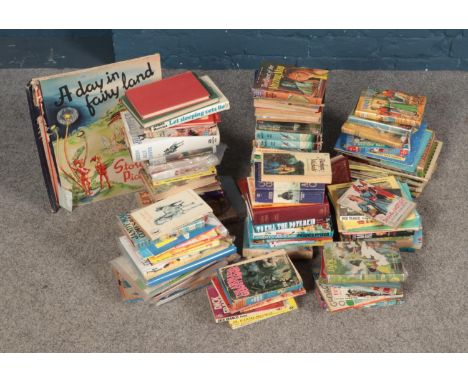 One large box of vintage story books including, Vanity fair, The quest of the missing map, Sons of the wolf, Jack of the circ