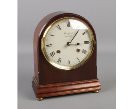 A dome shape mahogany Woodford 8 day mantel clock. (22cm)  