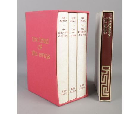 Folio Society; JRR Tolkein - A cased set of Lord of the Rings books (Second Printing, 1991), to include The Return of the Kin