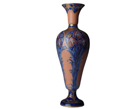 Designed by William Moorcroft, this Alhambra Florian Ware vase was produced for James MacIntyre &amp; Co. It features an eleg