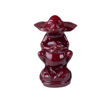 A rare flambe ceramic figure by Bernard Moore, depicting the legendary Gazeka. This mythical creature, also known as the Papu