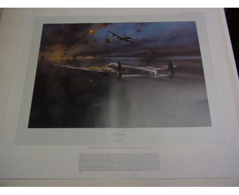 A Robert Taylor print of the Dambusters signed by Mick Martin - image size 53cm x 39cm 
Condition report: Very good with ligh