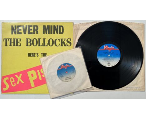 THE SEX PISTOLS - NEVER MIND THE BOLLOCKS HERE'S THE SEX PISTOLS LP - ORIGINAL UK 'SPOTS' PRESSING LP WITH 7" (V 2086). A fan