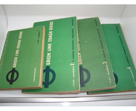 A group of London Transport GREEN LINE COACH GUIDES comprising:  No. 2, 1939; No 3 1937; No 4 1939 and a later No 1 1948. Boo