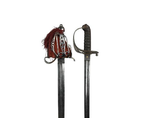 A Victorian rifle regiment officer's sword, 1827 pattern 'gothic' hilt with stringed bugle, 1845 pattern blade; together with