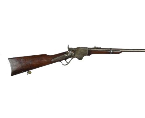 A .50 rimfire Spencer Model 1865 repeating carbine, serial number 2660, barrel 20 in. with ladder back sight, marked "M1865" 