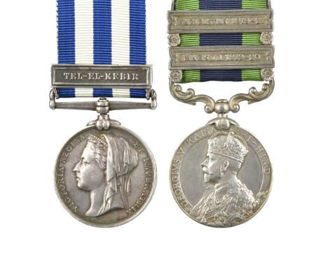 An Egypt and Sudan Medal 1882-89 to Private G Wilson, 2nd Battalion York and Lancaster Regiment, dated reverse, clasp: Tel-El