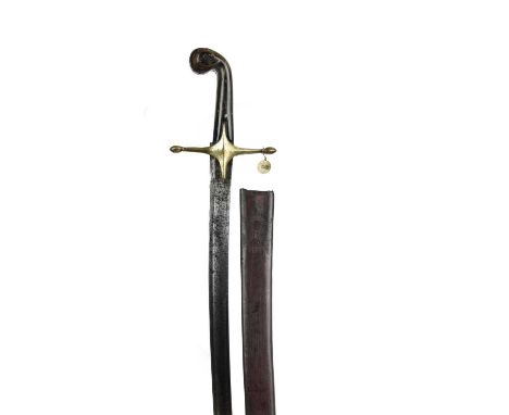 λ A composite Ottoman short sword, blade 28.5 in. and taken from a longer weapons (fullers run off the point), 'Mameluke' typ