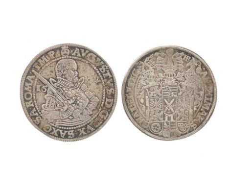 Germany - Saxony: Augustus, silver thaler, 1584, half length armoured portrait right, rev. arms, very fine.40.4mm