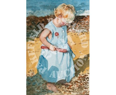 Blue Dress - Watercolour. This year I thought I would submit a painting of a subject that I am recognised for -  a child at p