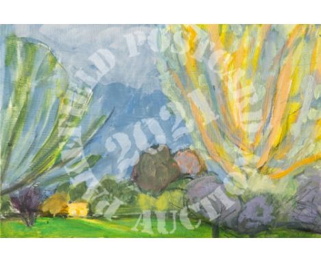 May 17th 2021 Just Before Sunset - Oil &amp; Graphite. Every so often just before it sets the the sun can light places up in 