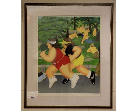 Beryl Cook, Large Ltd Edition 244/275 print entitled "Women running", Signed in pencil (85cm x 102cm)