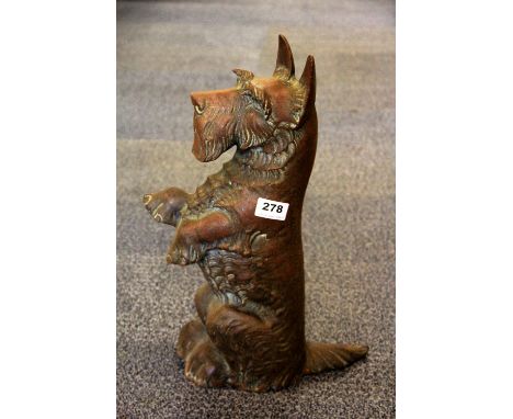 A cast iron Scottie dog companion set holder (no tools) H 42cm