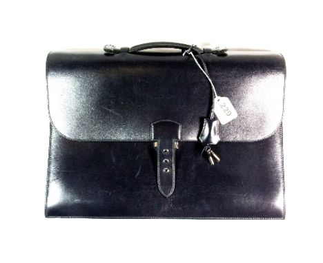 A Hermes Navy Blue leather Sac a Depeche.