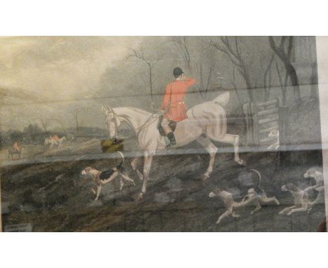 Pair handcoloured hunting prints after T N H Walsh - "Drawn Blank" and "In Check".