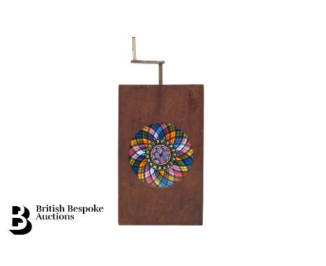 Vintage Newton &amp; Co stained glass kaleidoscope chromotrope magic lantern slide, third quarter 19th century, approx 16.5 x