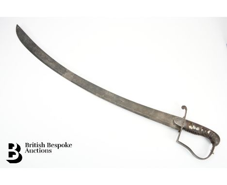 1796 Pattern Light Cavalry sabre, curved single edge blade, approx 83 cms, ribbed wooden grip. (no scabbard).