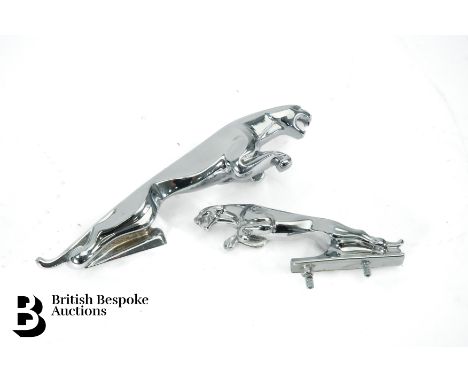 Two chrome Jaguar mascots, measuring 4.5 cms and 4 cms in height respectively.&nbsp;

Provenance: Collected over many years b