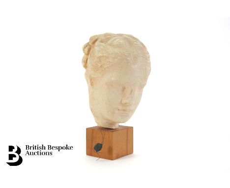 Ceramic bust of a classical goddess, approx 19.5 cms h.&nbsp;