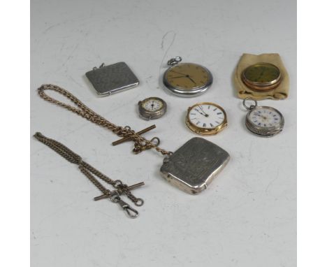 A George V silver Vesta Case, by Walker &amp; Hall, hallmarked Chester 1910, of square form with foliate decoration, initiall