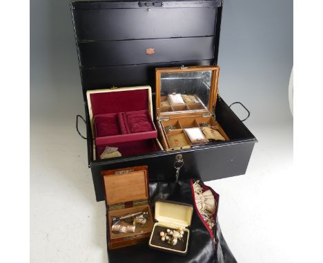 A quantity of Jewellery and Costume Jewellery, including two gold mounted scarab beetles, a small belle epoque style diamond 