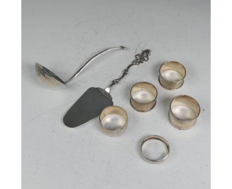 A Norwegian silver Serving Slice, by TH. Marthinsen, pattern no. 415, with foliate pierced handle, 21cm long, together with f
