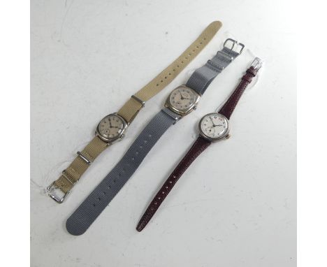 A Vintage Services Westminster chrome Wristwatch,&nbsp;c.1950's with silvered dial and black Roman numerals, subsidiary secon