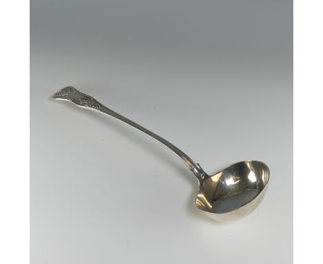 A Victorian silver Soup Ladle, by Chawner &amp; Co., hallmarked London, 1848, King's pattern, 34cm long, 9.2ozt. 