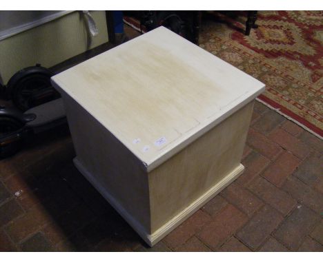 A painted lead lined salmon box/trunk - 50cm square