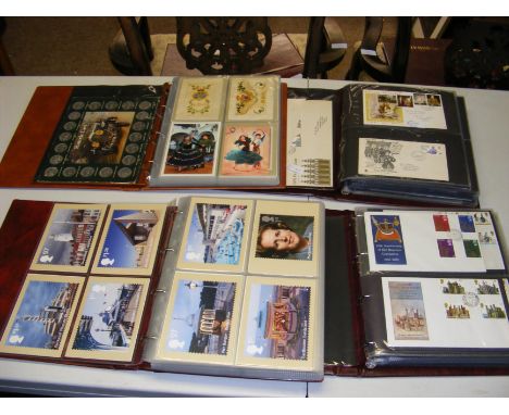 GB First Day Covers and postcards - in four albums 