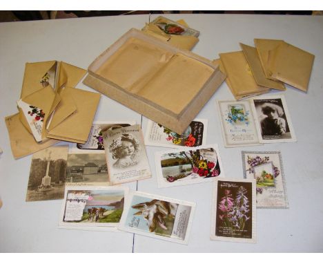A collection of vintage and antique birthday and other celebratory greetings cards  