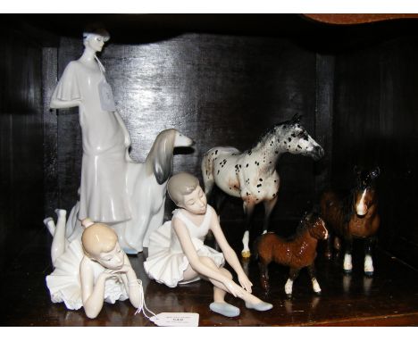 A quantity of Beswick horses and Nao figurines