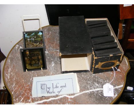 A selection of Victorian magic lantern slides 'The Life and Work of David Livingstone' - with pamphlet 