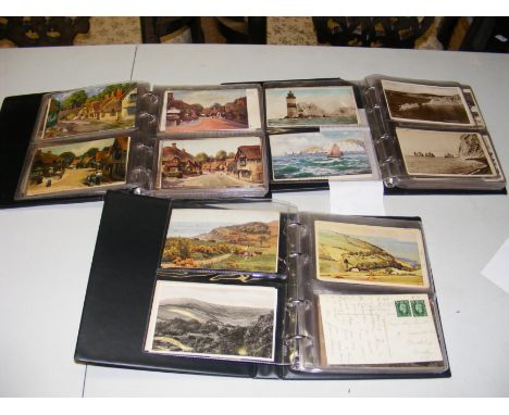 Three albums of vintage postcards relating to Luccombe, Shanklin and The Needles, Isle of Wight 