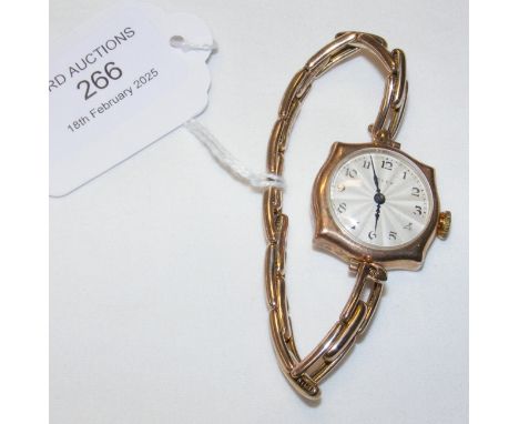 A lady's vintage 9ct gold Rolex wristwatch and strap CONDITION REPORTwinds and runs