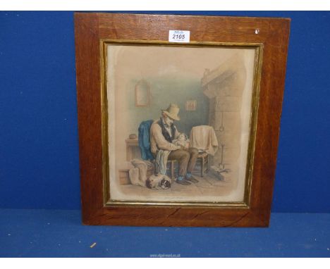 A wooden framed Lithograph Verlag U Druck V.F. Silber, Berlin.