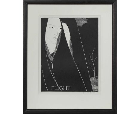 * HANNAH FRANK (SCOTTISH 1908 - 2008),FLIGHT (1939)lithograph on paper, signed in pencil, titled and dated image size 33cm x 