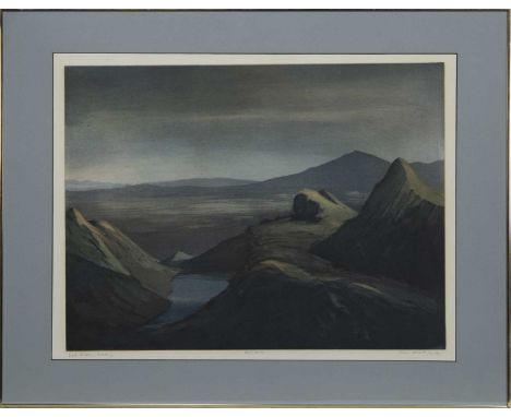 * TOM MACKENZIE (SCOTTISH 1947 - 2018),LOCH FADA, QUIRANGEcoloured etching on paper, signed, titled and numbered artist's pro