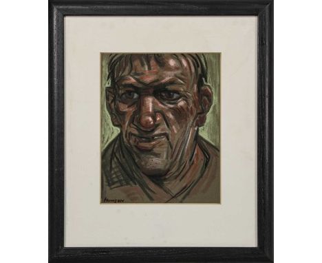 * PETER HOWSON OBE (SCOTTISH b. 1958),THE HUSTLERpastel on paper, signedimage size 29cm x 23cm, overall size 50cm x 44cm Moun