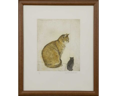 * ELIZABETH BLACKADDER DBE RA RSA RSW RGI DLitt (SCOTTISH 1931 - 2021),ABYSSINIAN CATetching with aquatint on paper, signed a
