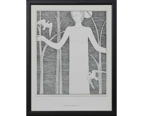 * HANNAH FRANK (SCOTTISH 1908 - 2008),WOMAN WITH BIRDS (1947)lithograph on paper, signed in pencil, titled and dated image si